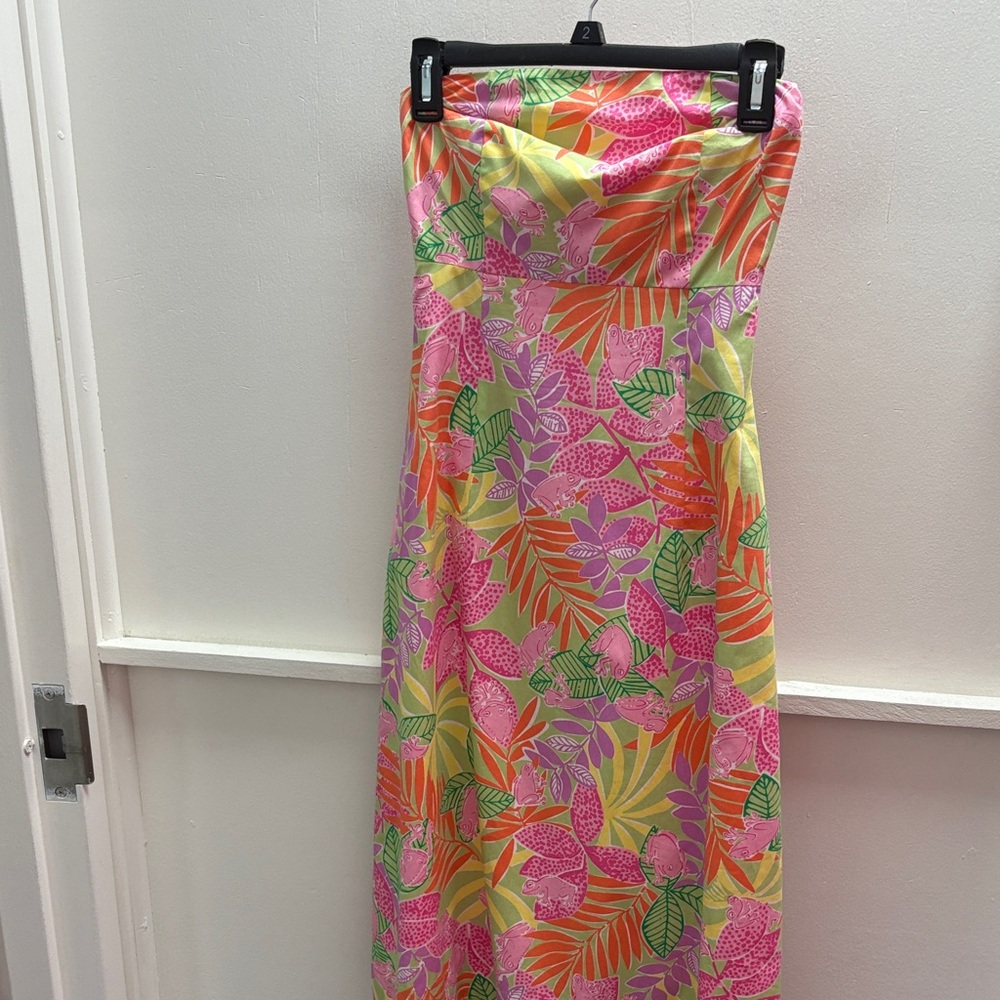 Lilly Pulitzer Strapless Dress - Pink, Orange, Green